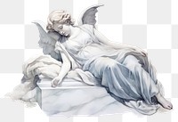 PNG Drawing statue sketch angel. AI generated Image by rawpixel.
