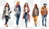 PNG Footwear walking jacket jeans. AI generated Image by rawpixel.