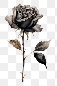 PNG Rose drawing flower sketch. AI generated Image by rawpixel.