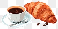 PNG Croissant coffee drink food. AI generated Image by rawpixel.