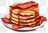 PNG Pancake dessert bacon food. AI generated Image by rawpixel.