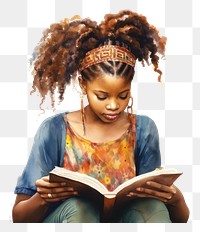 PNG Reading sitting book girl. AI generated Image by rawpixel.