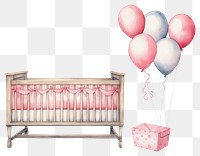 PNG Balloon furniture crib pink