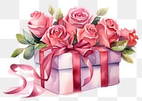 PNG Gift rose ribbon flower