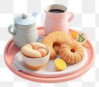 PNG Breakfast saucer bread plate. AI generated Image by rawpixel.