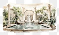 PNG Architecture jacuzzi villa plant. AI generated Image by rawpixel.
