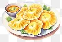 PNG Dumpling ravioli plate food. 