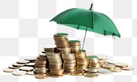 PNG Coin umbrella money green. AI generated Image by rawpixel.