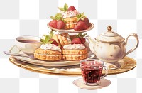 PNG Strawberry dessert brunch saucer. AI generated Image by rawpixel.