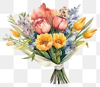 PNG Flower painting rose bouquet. AI generated Image by rawpixel.
