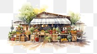 PNG Outdoors market plant architecture. AI generated Image by rawpixel.