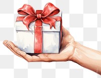 PNG Gift holding hand box. 