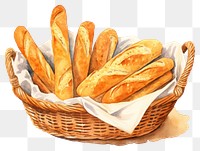 PNG Baguette bread food container. AI generated Image by rawpixel.