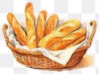 PNG Baguette bread food container. 