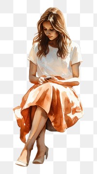 PNG Sitting bench dress adult. AI generated Image by rawpixel.
