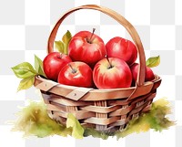 PNG Basket apple fruit plant. AI generated Image by rawpixel.