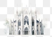 PNG Architecture cathedral building sketch. 