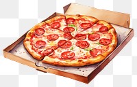 PNG Pizza pepperoni food box. 