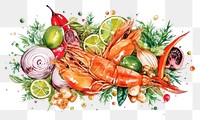 PNG Seafood lobster shrimp fruit. AI generated Image by rawpixel.
