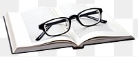PNG Publication glasses reading book. AI generated Image by rawpixel.