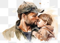 PNG Portrait kissing adult baby. 