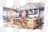 PNG Architecture furniture building kitchen. AI generated Image by rawpixel.