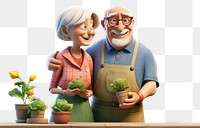 PNG  Plant gardening smiling adult. AI generated Image by rawpixel.