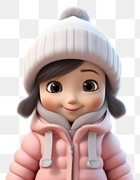PNG Toddler smiling doll snow. AI generated Image by rawpixel.