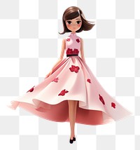 PNG Fashion dress doll gown. 