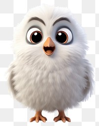 PNG Bird cartoon animal white. AI generated Image by rawpixel.
