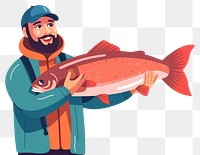 PNG Fish fisherman holding animal. AI generated Image by rawpixel.