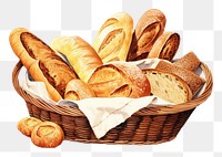 PNG Basket bread food viennoiserie. 