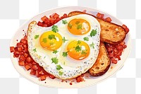 PNG Breakfast bread plate food. AI generated Image by rawpixel.