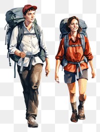 PNG Adventure backpack walking hiking. AI generated Image by rawpixel.