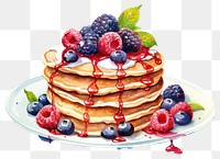 PNG Blueberry breakfast raspberry pancake. AI generated Image by rawpixel.