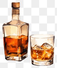PNG Bottle glass whiskey whisky. AI generated Image by rawpixel.