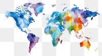 PNG Map world creativity splattered. 