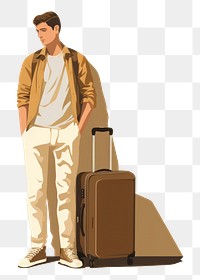 PNG Suitcase luggage adult disembarking. AI generated Image by rawpixel.