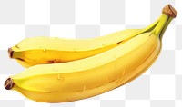 PNG Banana fruit plant food, digital paint illustration.