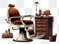 PNG Barbershop furniture chair armchair. AI generated Image by rawpixel.