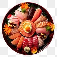 PNG Plate seafood sushi meal. 