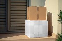 Moving boxes png transparent mockup