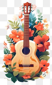 PNG Guitar flower plant performance. AI generated Image by rawpixel.