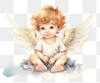 PNG Portrait angel cute baby. 