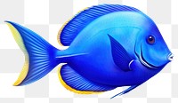 PNG Fish animal blue pomacanthidae, digital paint illustration. AI generated image