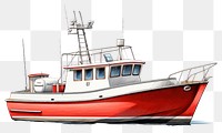 PNG Boat watercraft sailboat vehicle, digital paint illustration.