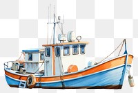 PNG Boat watercraft sailboat vehicle, digital paint illustration.