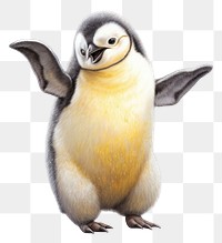 PNG Penguin animal bird wildlife, digital paint illustration. 