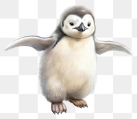 PNG Penguin animal bird wildlife, digital paint illustration.