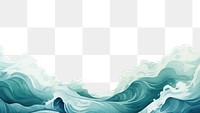 PNG Nature wave sea creativity, digital paint illustration.